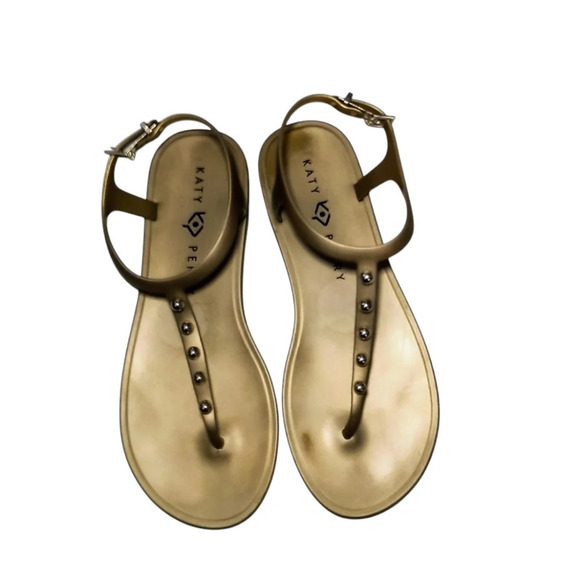Katy Perry The Geli Studded T Strap Flat Thong Sandal, 7 - Picture 1 of 7